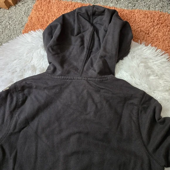 Lucky Brand Zip Up Hooded Sweatshirt Dark Gray Cherry Blossom XS - Picture 8 of 13